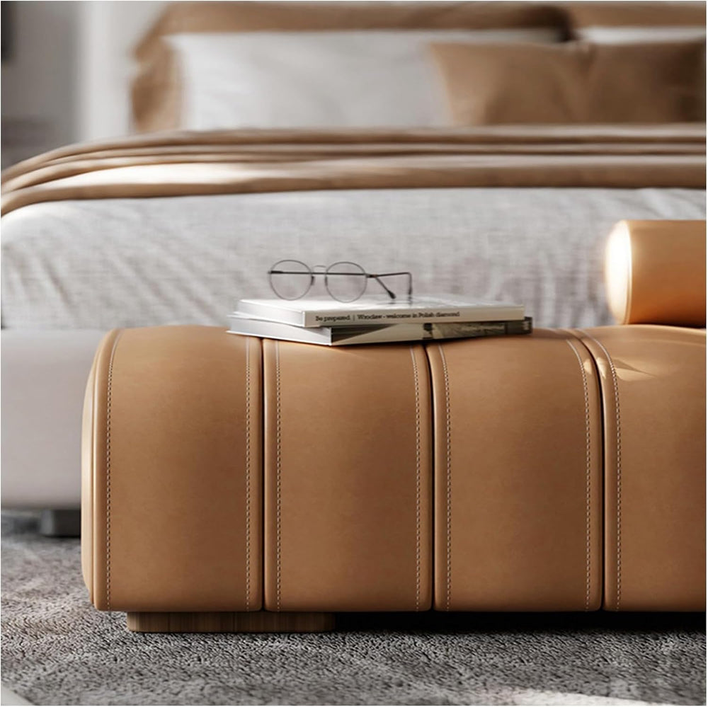 Modern Faux Leather Upholstered End of Bed Bench Modern Long,Rectangular Acce...
