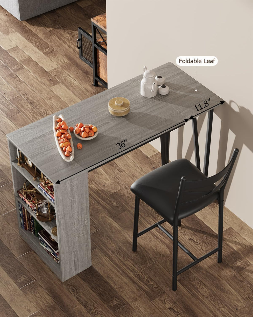 GAOMON 3 Piece Bar Table Set for 2, Bar Table and Chairs Set with with Flip T...