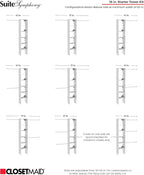 ClosetMaid SuiteSymphony Wood Closet Organizer Starter Kit with Tower and 3 Hang Rods, Shelves, Adjustable, Fits Spaces 4 – 9 ft. Wide, Natural Gray