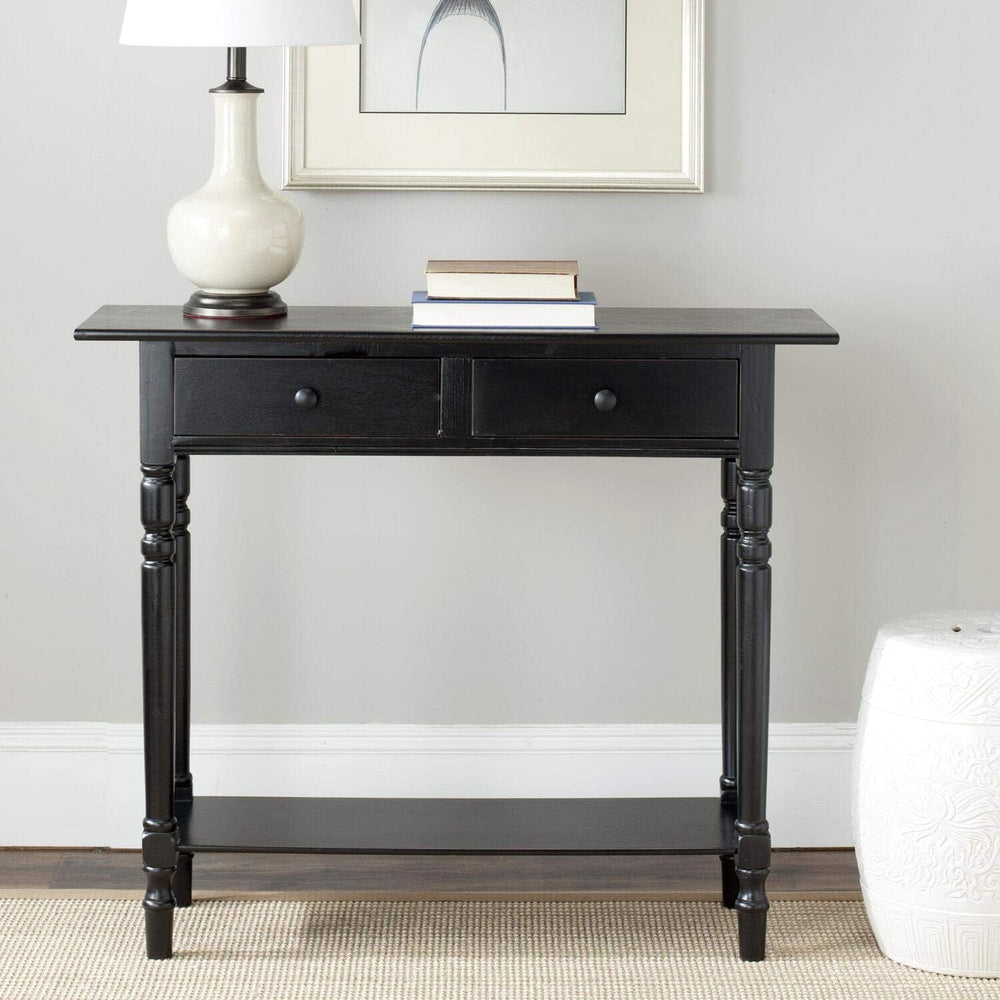 SAFAVIEH Rosemary Wood Console Entryway Table, 37.8" Dark Cherry AMH5705D