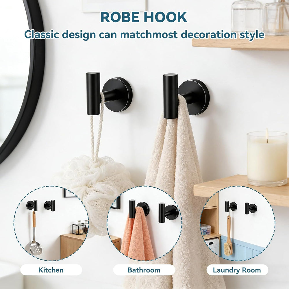 5-Piece Bathroom Hardware Set, Matte Black Bathroom Accessories Set with 24&q...