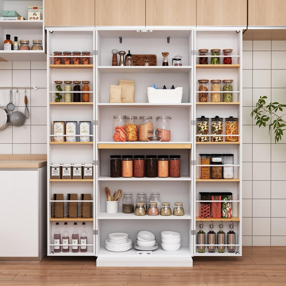 29.9x15.74x71.65Inches White Kitchen Pantry Cabinet, Freestanding Storage Cab...