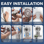 Suction Cup Razor Holder for Shower Wall 2 Pack,Heavy-Duty 15lbs Suction Hooks for Razor,Towel,Phone,Loofah, Removable Damage-Free Metal Shower Hook,Shaver Holder(Silver)