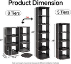 Shoe Racks for Closet, 5 Tiers Stackable Shoe Rack for Front Door Entrance Free Standing Plastic Shoe Stand Narrow Tall Vertical Shoe Rack, Closet Shoe Organizer for Small Spaces Shoe Storage