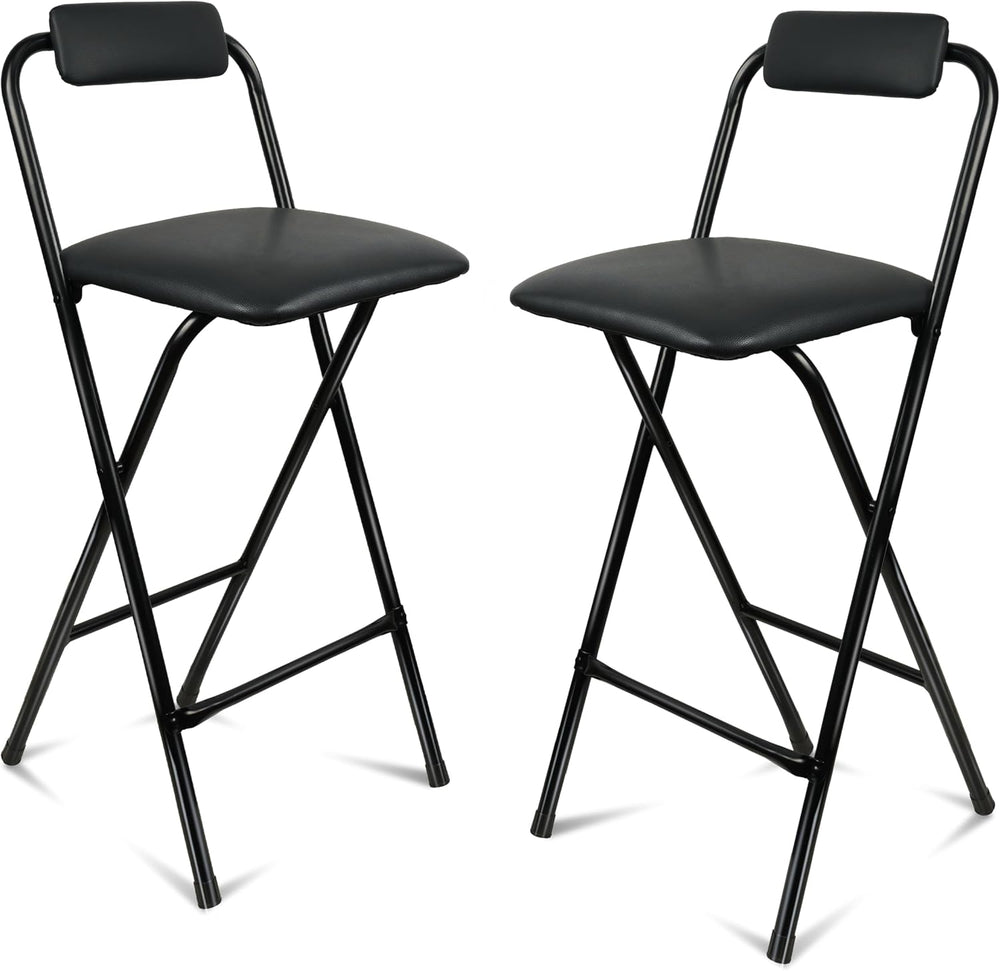 Folding Stool with Back,2 Pcs Tall Foldable Stool 29.5 Inch