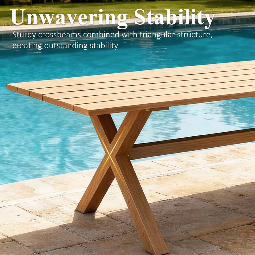 LayinSun 9 Pieces Outdoor Patio Dining Set, Aluminium Rectangular Dining Tabl...