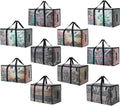 Heavy Duty 93L (24.5 Gallon) Stackable Storage Bins with Fully Openable Lids, Moving Bags Heavy Duty, Clear Plastic Totes for Moving Storage, Home Organization, Closet, Dorm Room. 10 pack