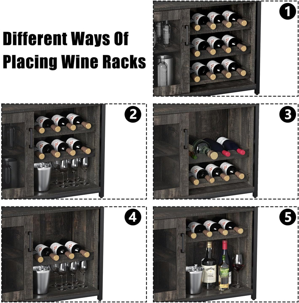 GAOMON Coffee Wine Bar Cabinet with Storage and Detachable Rack