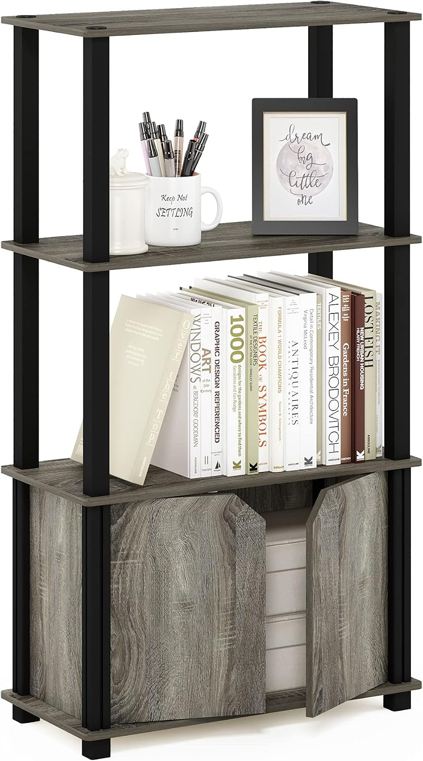 Furinno Go Green 4-Tier Storage Shelves, Book Shelf, French Oak