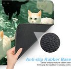 Cute Cat Mouse Pad Large Gaming Desk Mat - Kawaii Black and White Cats in Green Forest, Extended XL Mousepad with Non-Slip Rubber Base for Office, Home, PC, Laptop