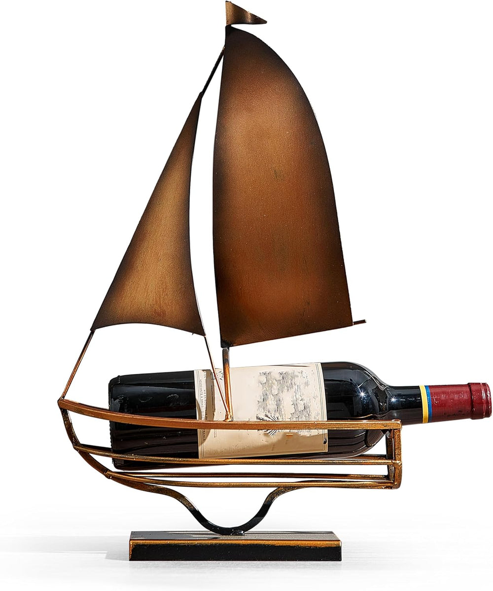 vintage sailboat wine rack, Tabletop metal sailboat wine display rack | kitch...