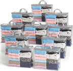 10 Pack Clear Storage Bags for Clothes, 22L Blanket Storage Bags, Under Bed Storage, Closet Organizers Bag, Upgraded Version Two-Way Zippers Design(Grey, 10PACK)