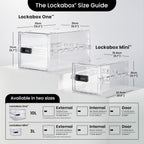 Lockabox One™ | Premium Lock Box | Medium Combination Lock Box For Food, Medicine & Home Safety | External Size 12 x 8 x 6.6 inches (Crystal)