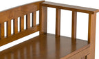 SIMPLIHOME Acadian Entryway Storage Bench - 48 inch Wide Solid Wood Hallway Seat in Light Avalon Brown, Transitional Bench for Entryway or Living Room with Lift-Up Lid and Spacious Storage