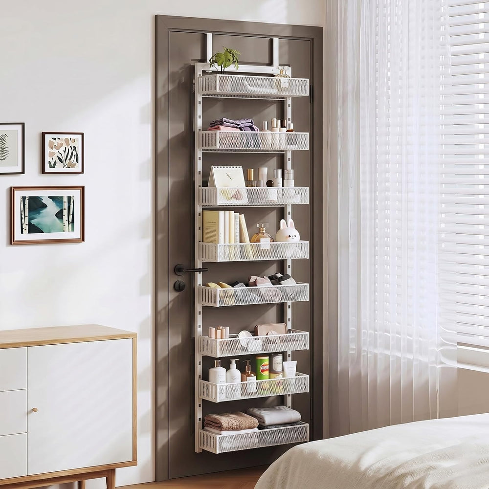 Over the Door Pantry Organizer, 8-Tier Heavy-Duty Door Spice Rack with Mesh B...