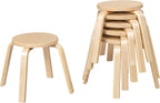 ECR4Kids Bentwood Stackable Stools, 12in Seat Height, Classroom Furniture, Natural, 6-Piece