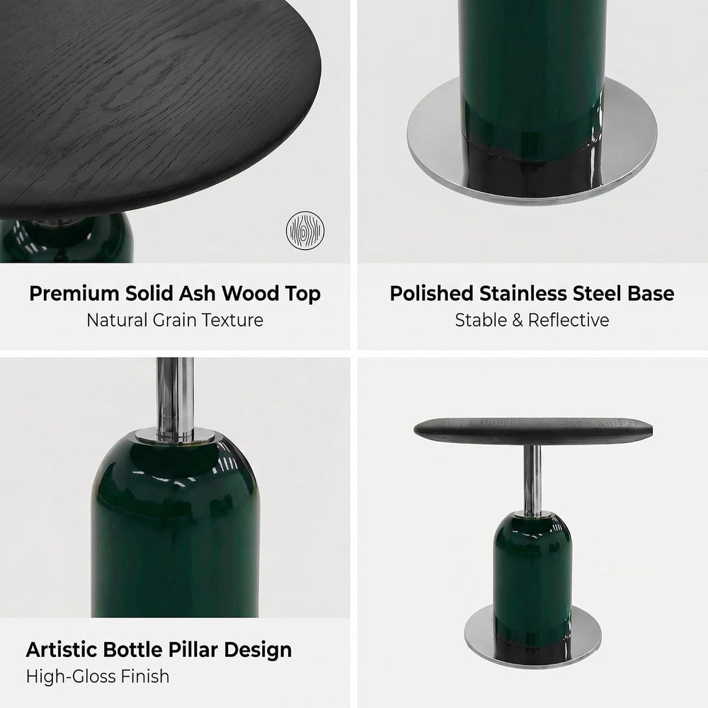 18.9'' Round End Table for Living Room, Modern Accent Side Table with...
