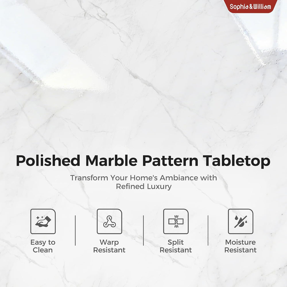 Sophia & William Marble Design Kitchen Table and Chairs, Dining Table Set
