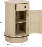 SAFAVIEH Furniture - Tabitha 1-Drawer Accent Table - Sand - Solid Wood - Farmhouse Storage Design - Ideal for Living Room, Entryway, Home Office, 17.7"W x 17.7"D x 26"H - Fully Assembled (AMH5712G)