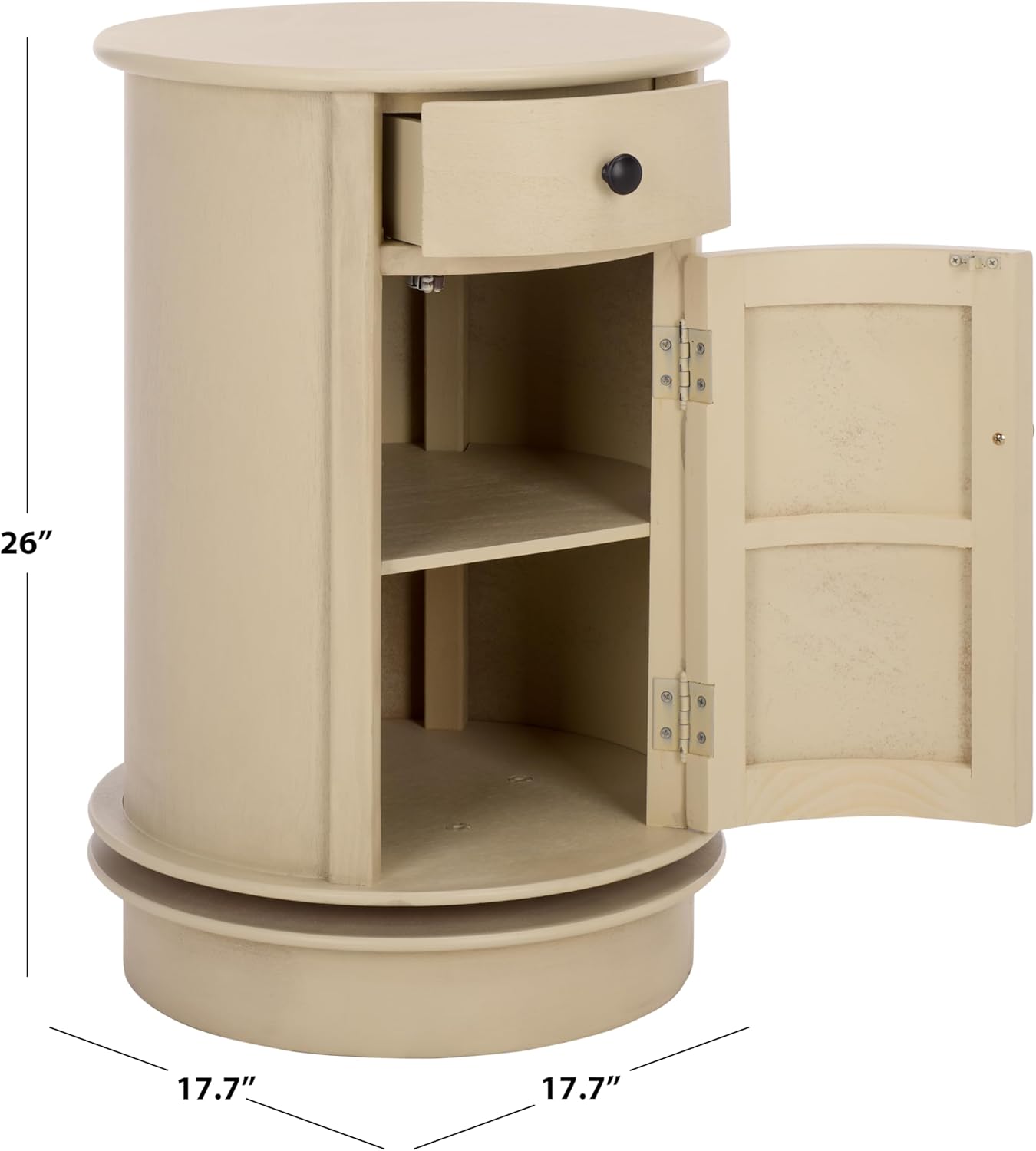 SAFAVIEH Furniture - Tabitha 1-Drawer Accent Table - Sand - Solid Wood - Farmhouse Storage Design - Ideal for Living Room, Entryway, Home Office, 17.7"W x 17.7"D x 26"H - Fully Assembled (AMH5712G)