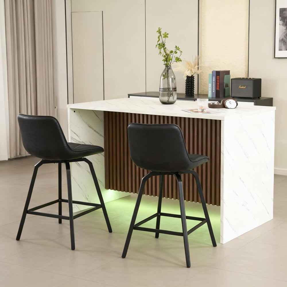 59 Inch Large Imitation Marble Dining Table for 4-6 People, Mordern Marble St...