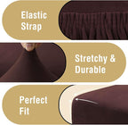 H.VERSAILTEX Velvet Dining Chair Covers Stretch Chair Covers for Dining Room Set of 2 Parson Chair Slipcovers Chair Protectors Covers Dining, Soft Thick Solid Velvet Fabric Washable, Brown
