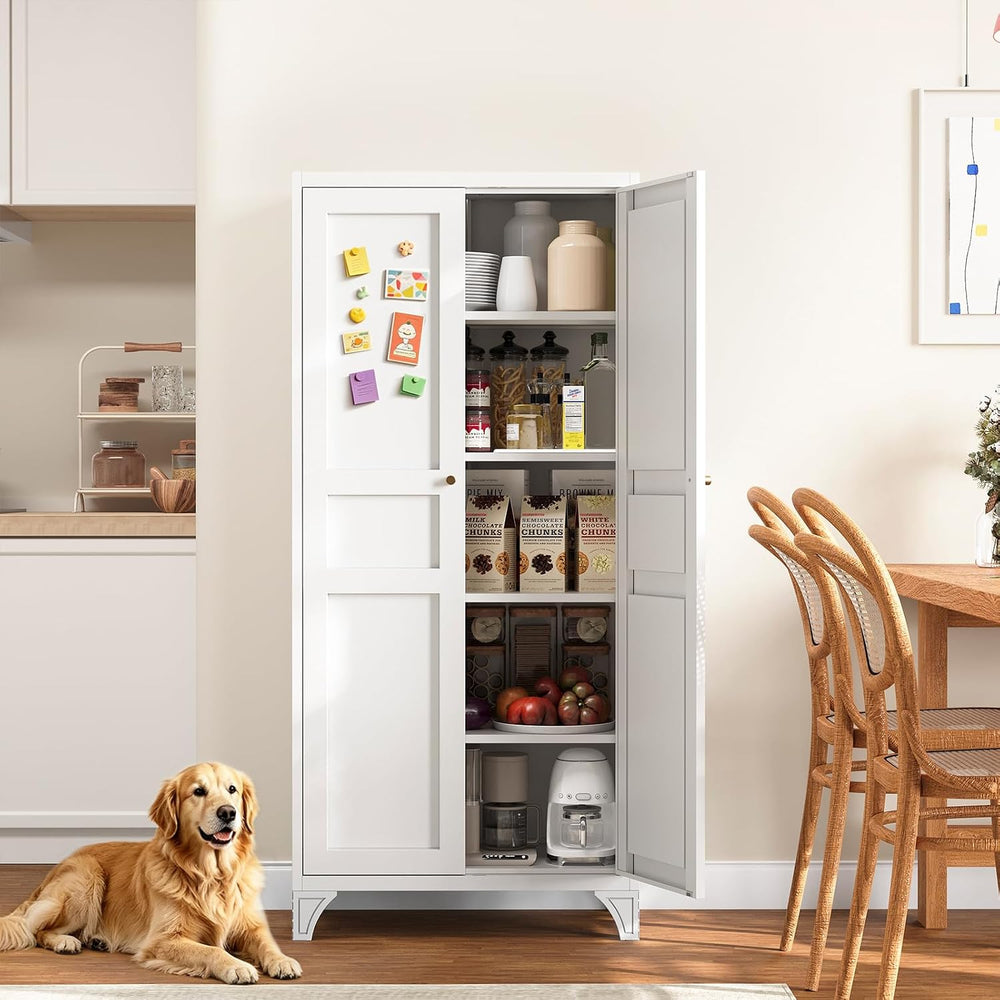 Yizosh Metal Storage Cabinet with 2 Doors and Adjustable Shelves - 61" W...