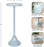 Kate and Laurel Sanzo Modern Round Metal Pedestal Drink Table, 9 x 9 x 23, Light Blue, Decorative Martini Table with Trumpet Base for Use as Indoor Plant Stand or Living Room Mini Table
