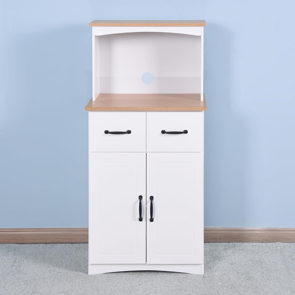 Modern Kitchen Pantry Cabinet, Storage Cabinet with Drawers, Wooden Coffee Ba...