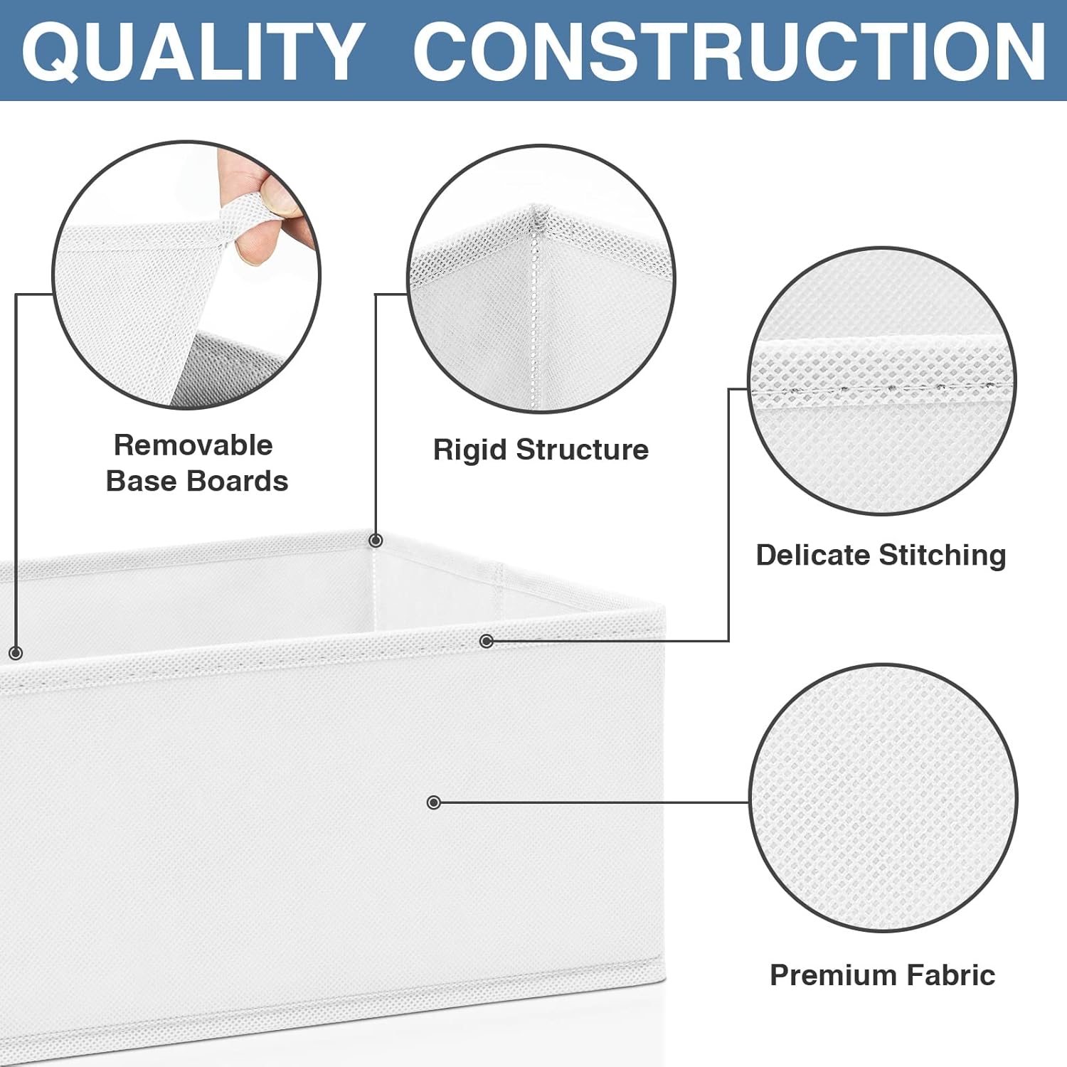 Criusia Drawer Organizer Clothes, 24 Pack Dresser Organizer Bins for Nursery Bedroom, Closet Organization and Storage Dividers for Clothing, Baby Clothes, Underwears, Socks (White)