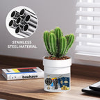 Sdstone Fireresistant Waterproof Flower Pot Diversion Safe with key Locks,Stainless Steel Secret Hidden Safe,Perfect for Hiding The Valuables Inside (Black) Plants Not Include 2pack