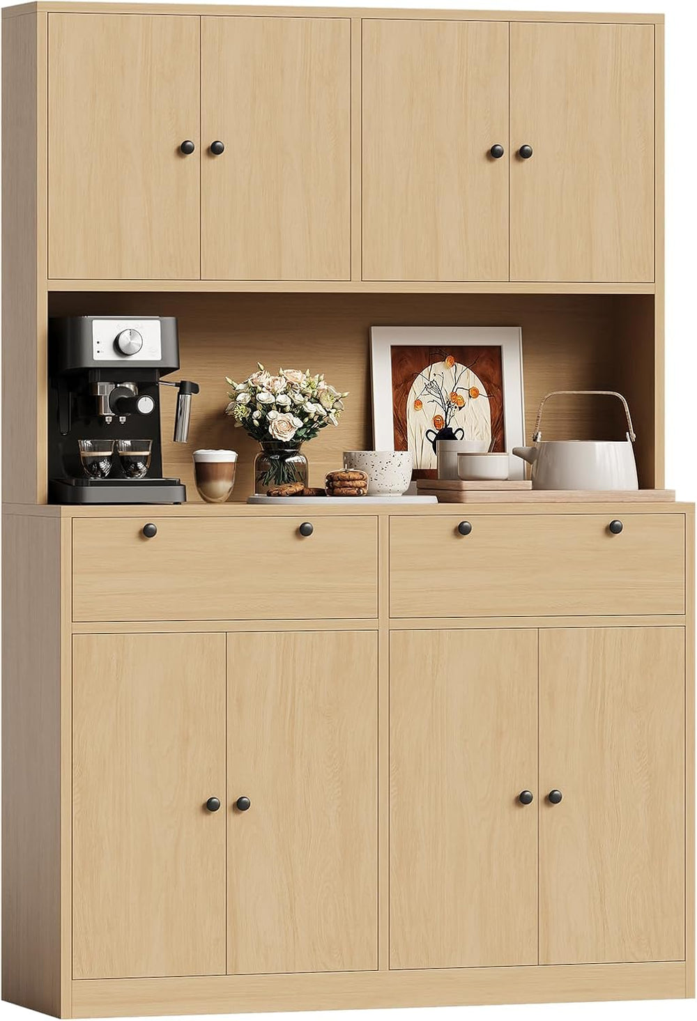 Jojoka Modern Tall Kitchen Pantry Cabinet with Charging Station – 71" He...