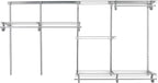 ClosetMaid ShelfTrack Wire Closet Organizer System, Adjustable from 5 to 8 Ft., With Shelves, Clothes Rods, Hardware, Durable Steel, Satin Chrome