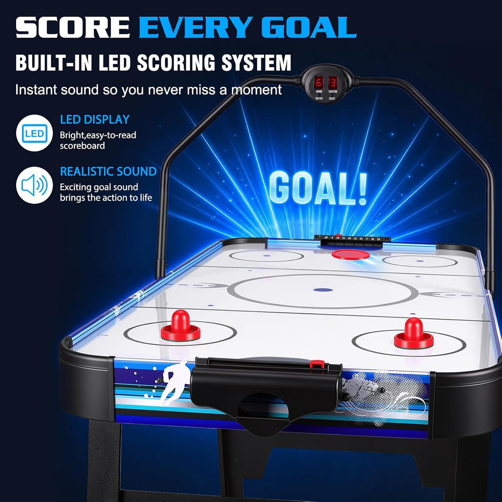 58" Air Hockey Table, Arcade Style with Powerful 700mA Motor, Accurate D...