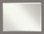 Amanti Art Grey Wall Mirror 35x45 Burnished Concrete Rectangle Bathroom Mirror for Wall Decor Living Room, X-Large Modern Contemporary Wood Frame, Hangs Horizonally and Vertically, Bathroom Decor
