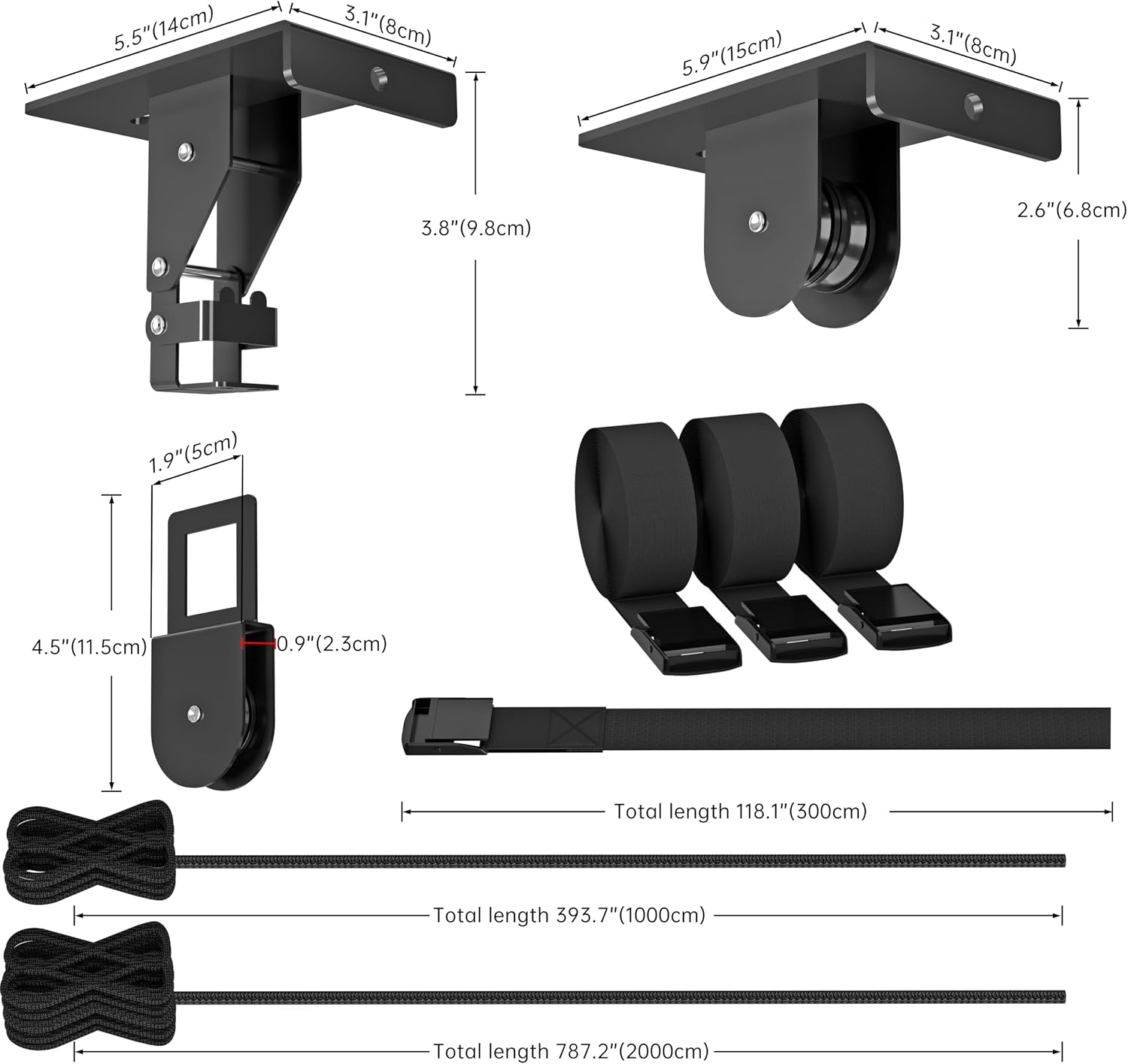 TRUSOON Ceiling Storage Hoist for Cargo Box - Heavy Duty Garage Storage Lift - Garage Pulley Lift System for Rooftop Carriers, Holds up to 150 lbs Capacity and Fit 10-14 Foot Tall Garage Ceilings