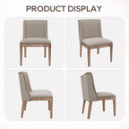 Dining Chair Set of 4, Fabric Upholstered Kitchen Side Chairs with Wooden Legs for Kitchen & Restaurant Use, Beige
