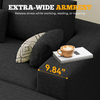 81" Cloud Loveseat Sofa in a Box, No Assembly Required Comfy Deep Seat Chenille Boneless Couch, Modern Small Couches for Living Room, Apartment, Black