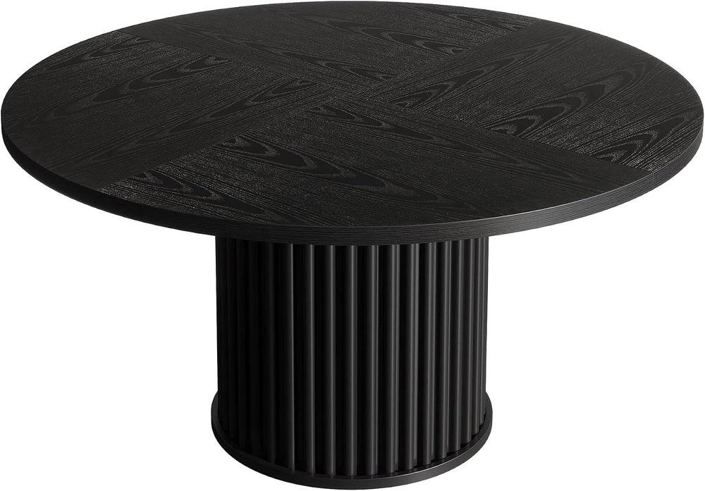 Oigavfd Black Round Dining Table for 4, 47" Circle Dining Table,with MDF...
