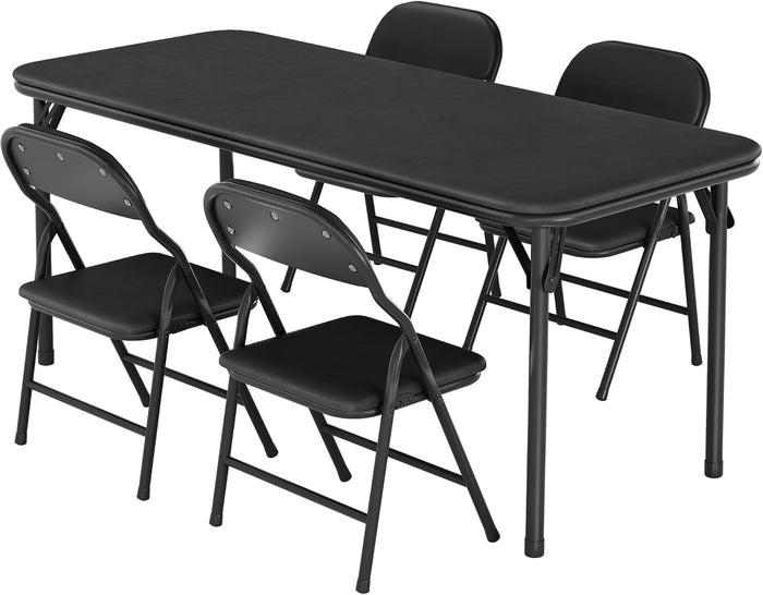 GAOMON 5 Piece Set Folding Table and Chairs Set for Boys and Girls