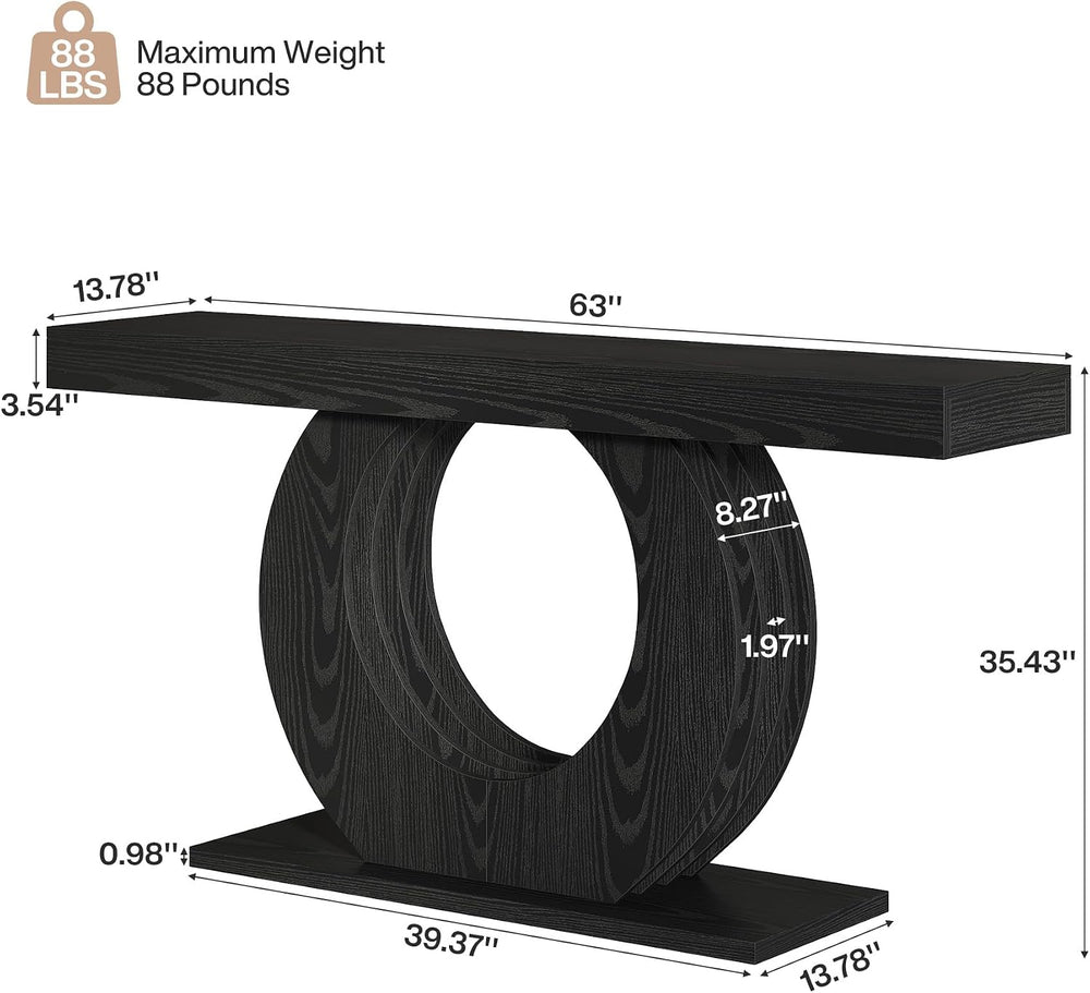 Tribesigns 63-Inch Console Sofa Table, Rustic Industrial Farmhouse Entryway T...