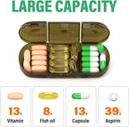 Weekly Pill Organizer 3X a Day, 7 Day Pill Box 3 Times, Portable for Travel Pill Case for Pills/Vitamin/Fish Oil/Medication/Supplements (3x7 Brown)