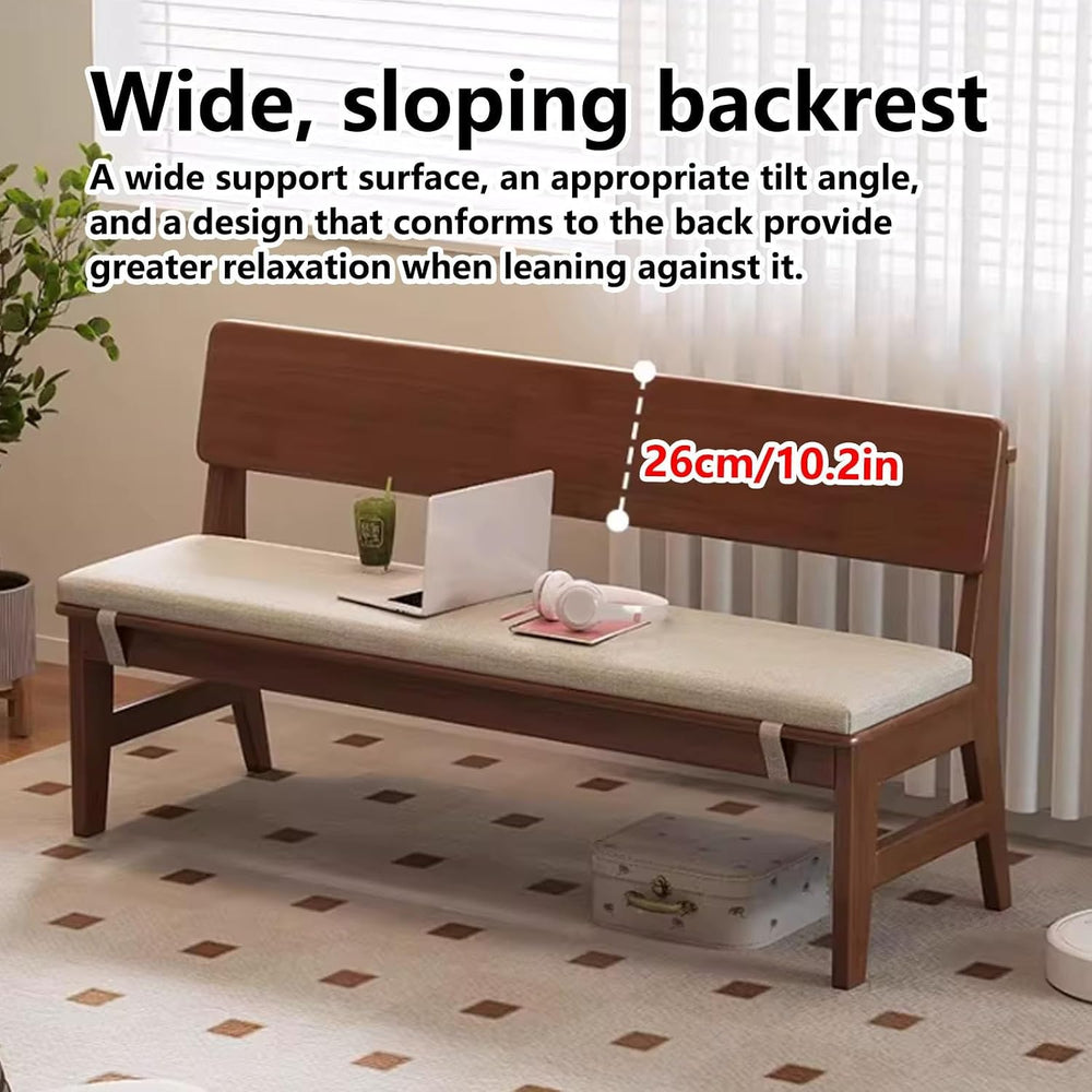 Traditional Wooden Dining Bench, Solid Wood Farmhouse Entryway Bench with Tal...