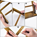 4 Layers of Wooden Display Eacks With Hooks for Necklaces. Rings, Earrings, Bracelets, And Other Jewelry Storage Display Rack (Walnut Wood Color)