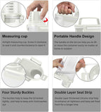 3-5Lbs Airtight Small Cat Dog Pet Food Storage Containers BPA Free, with Large Pour Spout/1 Measuring Cup/ 4 Safety Locks and Double-layer Silicone Strip (Off White 2Pack)