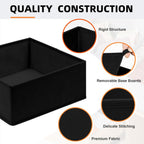 Criusia Drawer Organizer - 6 Pack Clothes Bins for Bedroom & Nursery - Dividers for Socks, Underwear & Baby Clothes - Black