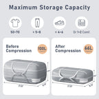 DIMJ Compression Moving Bags - Extra Large Heavy Duty Comforter Storage Bag with Window, Packing Totes With Strong Handles & Zipper, Space Saving Box Containers For Blanket, Clothes, Bedding, 4Pack