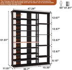 HOMEFORT 10 Tiers Shoe Rack, 50 Pairs Large Shoe Shelf, 61.8" Tall Shoe Tower, Freestanding Shoe Rack Organizer with Open Shelves, Wood Shoe Stand for Boot Storage, for Closet, Entryway, Espresso