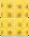 Metal Pegboard 12-Inch Tall x 16-Inch Wide Heavy Duty Wall Organizer for Home Garage Tool Storage 4pcs Yellow