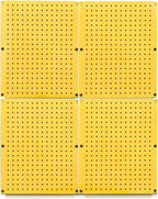 Metal Pegboard 12-Inch Tall x 16-Inch Wide Heavy Duty Wall Organizer for Home Garage Tool Storage 4pcs Yellow